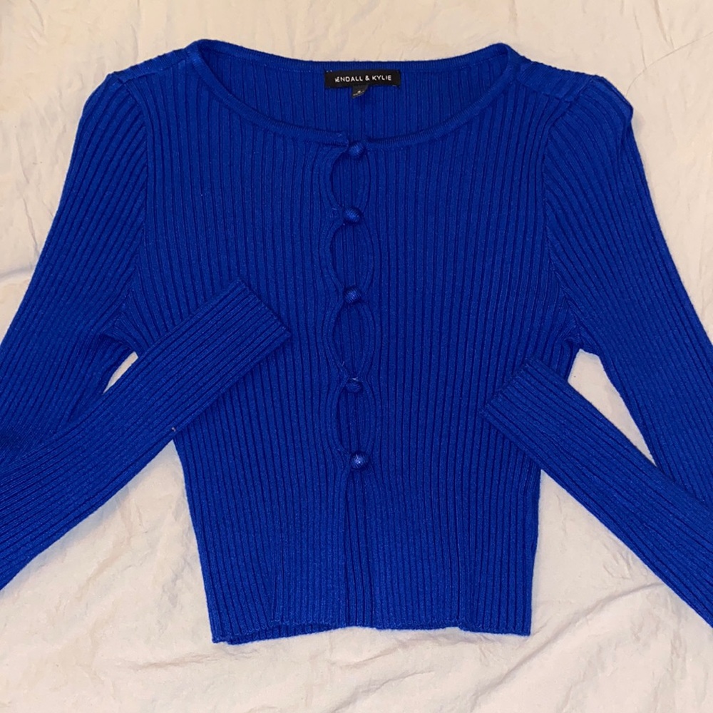Kendall and Kylie Button Up Sweater Top